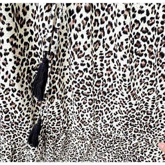 NWT Tiered Animal Print Maxi Boho Sundress with Black Crossover Bodice, Size S - Picture 6 of 8